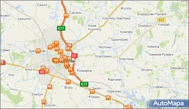 mapa Strachówko, Strachówko na mapie Targeo