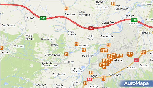 mapa Straszęcin, Straszęcin na mapie Targeo