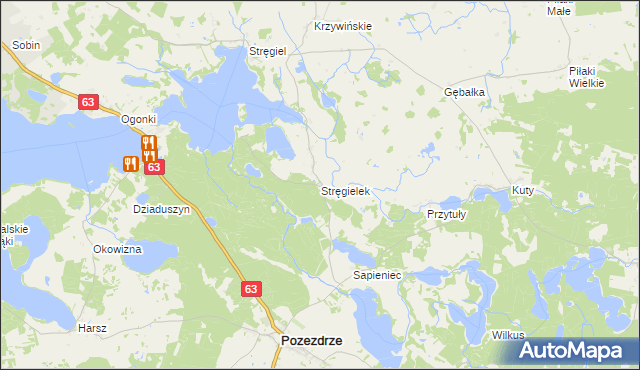 mapa Stręgielek, Stręgielek na mapie Targeo