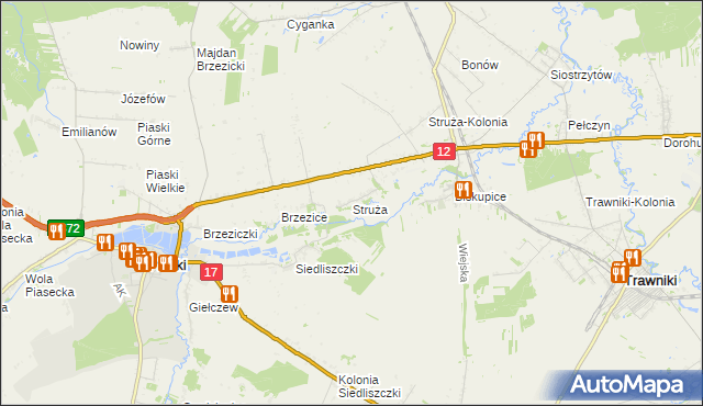 mapa Struża, Struża na mapie Targeo