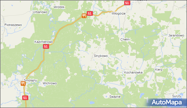 mapa Stryjkowo, Stryjkowo na mapie Targeo