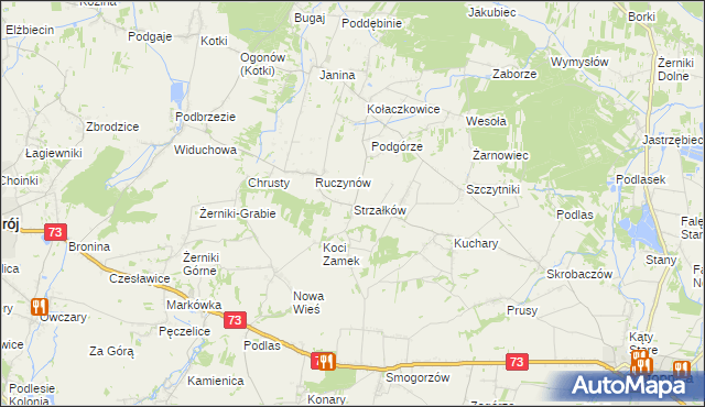 mapa Strzałków gmina Stopnica, Strzałków gmina Stopnica na mapie Targeo