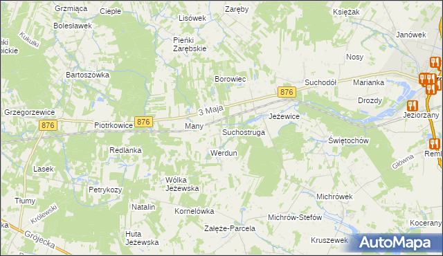 mapa Suchostruga, Suchostruga na mapie Targeo