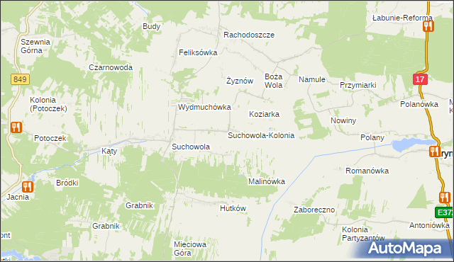 mapa Suchowola-Kolonia, Suchowola-Kolonia na mapie Targeo