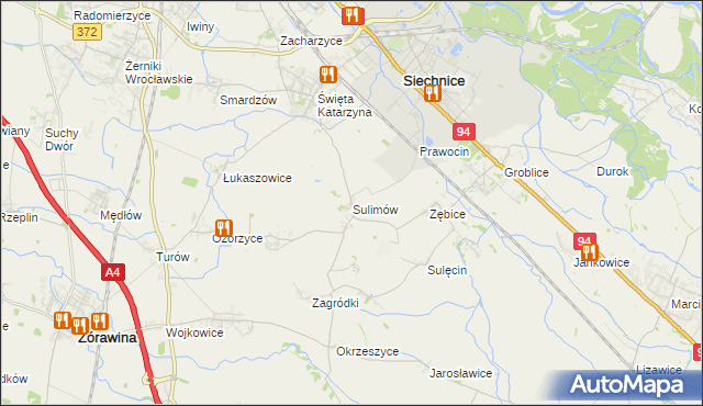 mapa Sulimów gmina Siechnice, Sulimów gmina Siechnice na mapie Targeo