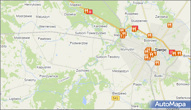 mapa Sułocin-Teodory, Sułocin-Teodory na mapie Targeo