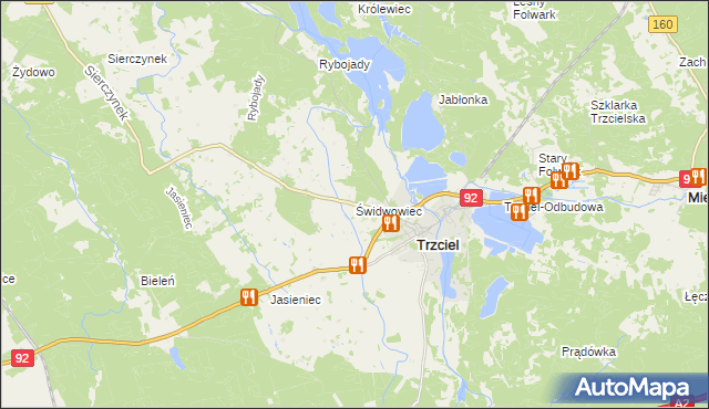 mapa Świdwowiec, Świdwowiec na mapie Targeo