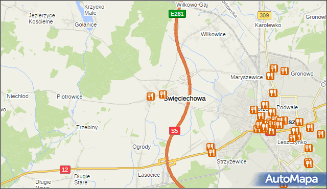 mapa Święciechowa, Święciechowa na mapie Targeo