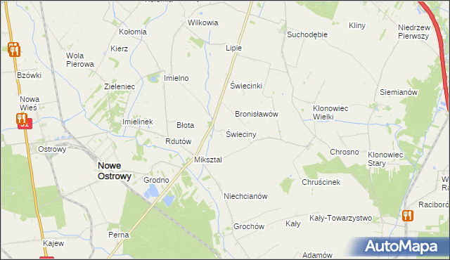 mapa Świeciny, Świeciny na mapie Targeo