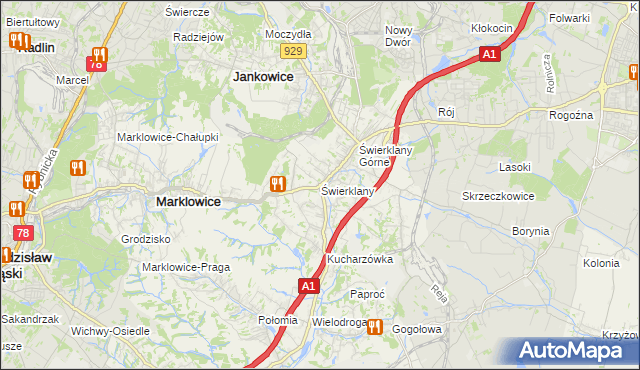 mapa Świerklany, Świerklany na mapie Targeo