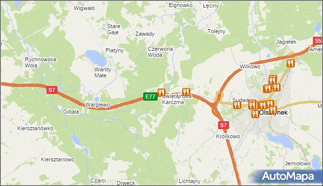 mapa Świętajńska Karczma, Świętajńska Karczma na mapie Targeo