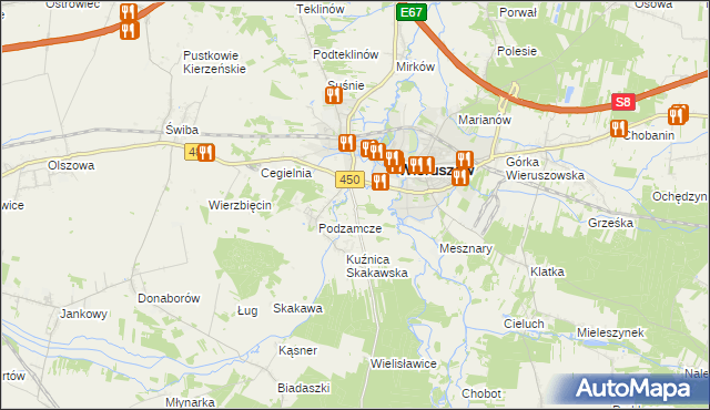 mapa Święty Roch gmina Wieruszów, Święty Roch gmina Wieruszów na mapie Targeo