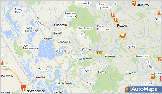 mapa Syrynia, Syrynia na mapie Targeo