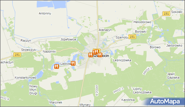 mapa Szamocin powiat chodzieski, Szamocin powiat chodzieski na mapie Targeo