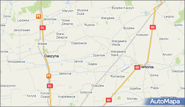 mapa Szamów, Szamów na mapie Targeo