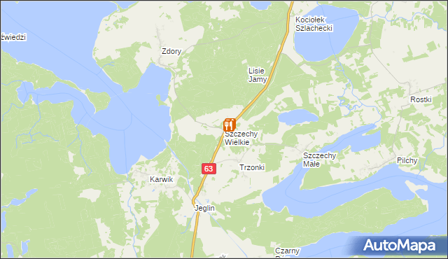 mapa Szczechy Wielkie, Szczechy Wielkie na mapie Targeo