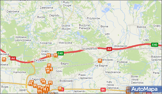 mapa Szczepanów gmina Brzesko, Szczepanów gmina Brzesko na mapie Targeo