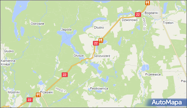 mapa Szczuczarz, Szczuczarz na mapie Targeo