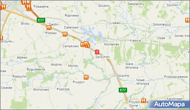 mapa Szczytniki gmina Załuski, Szczytniki gmina Załuski na mapie Targeo