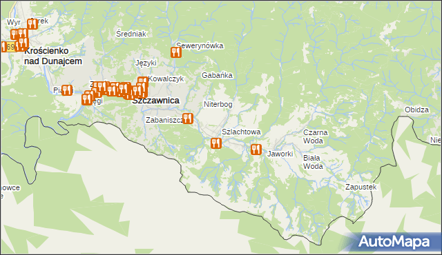 mapa Szlachtowa, Szlachtowa na mapie Targeo