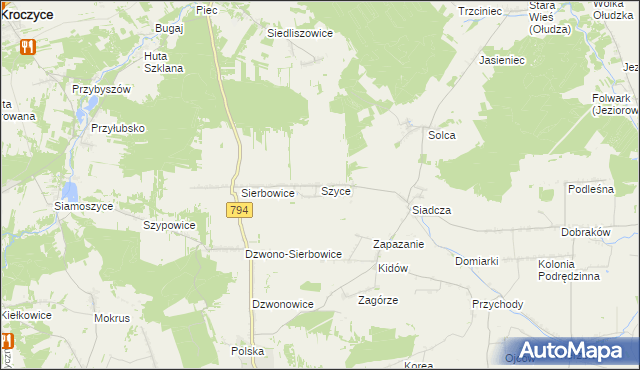 mapa Szyce gmina Pilica, Szyce gmina Pilica na mapie Targeo