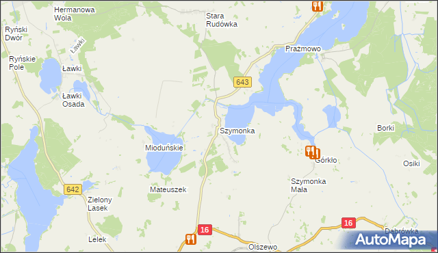 mapa Szymonka, Szymonka na mapie Targeo