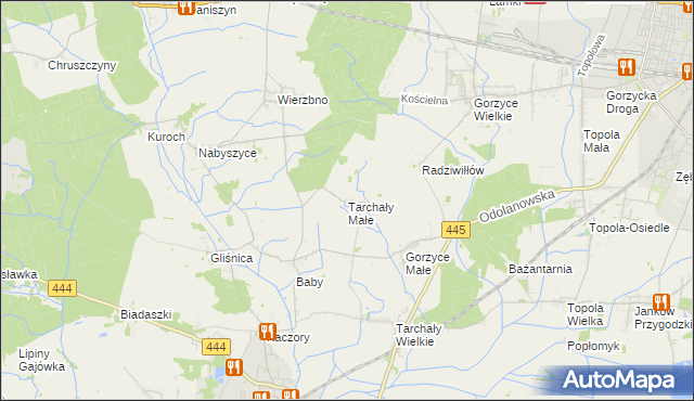 mapa Tarchały Małe, Tarchały Małe na mapie Targeo