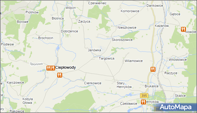 mapa Targowica, Targowica na mapie Targeo