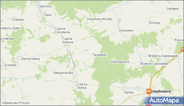 mapa Targowisk, Targowisk na mapie Targeo