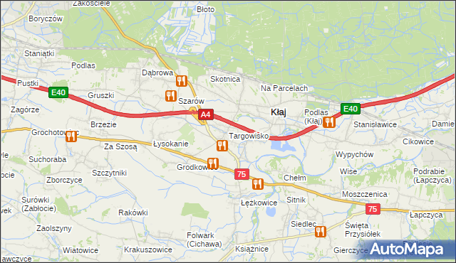 mapa Targowisko gmina Kłaj, Targowisko gmina Kłaj na mapie Targeo