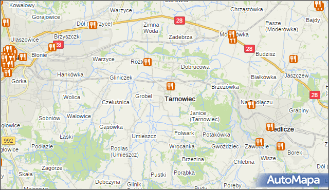 mapa Tarnowiec powiat jasielski, Tarnowiec powiat jasielski na mapie Targeo