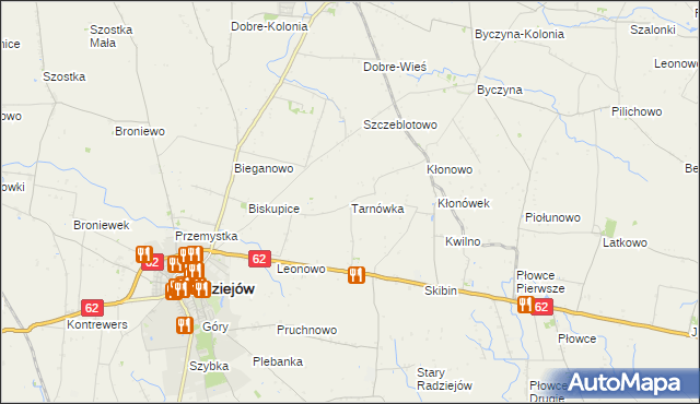 mapa Tarnówka gmina Radziejów, Tarnówka gmina Radziejów na mapie Targeo