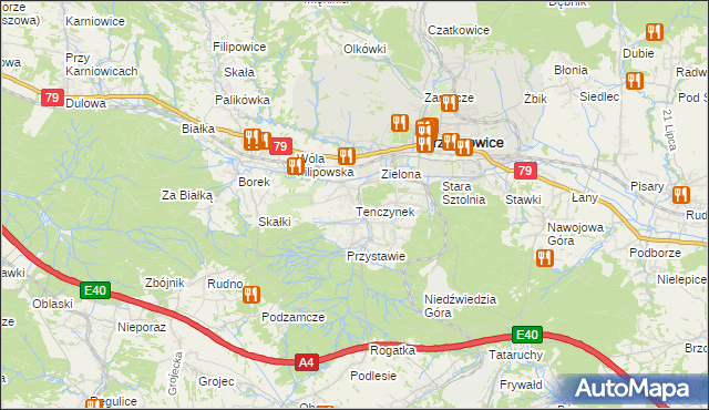 mapa Tenczynek, Tenczynek na mapie Targeo