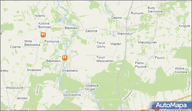 mapa Toruń Włościański, Toruń Włościański na mapie Targeo
