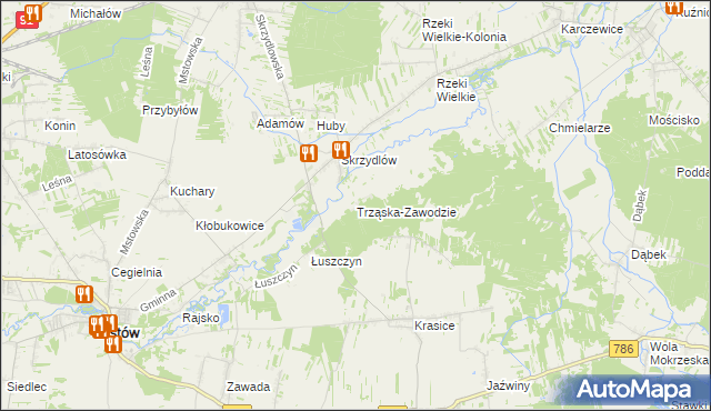 mapa Trząska-Zawodzie, Trząska-Zawodzie na mapie Targeo