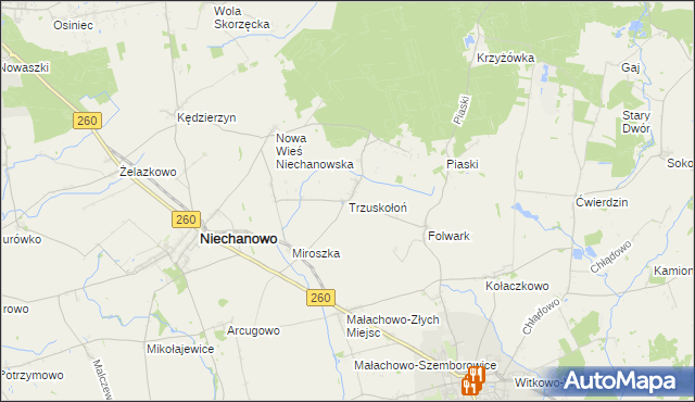 mapa Trzuskołoń, Trzuskołoń na mapie Targeo