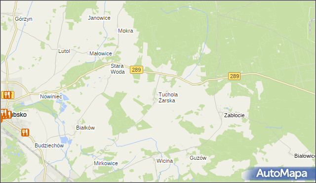 mapa Tuchola Żarska, Tuchola Żarska na mapie Targeo