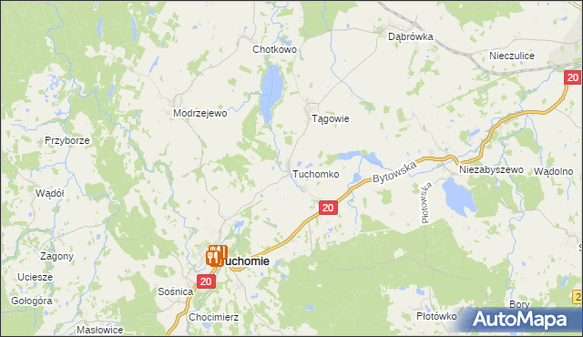 mapa Tuchomko, Tuchomko na mapie Targeo