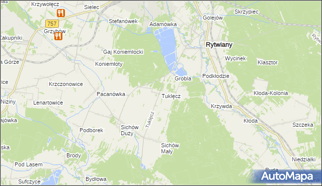 mapa Tuklęcz, Tuklęcz na mapie Targeo