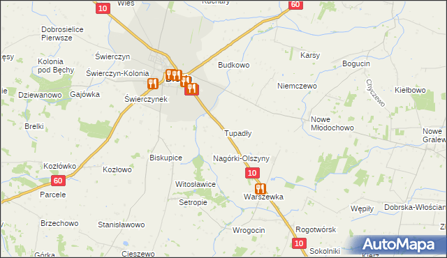 mapa Tupadły gmina Drobin, Tupadły gmina Drobin na mapie Targeo