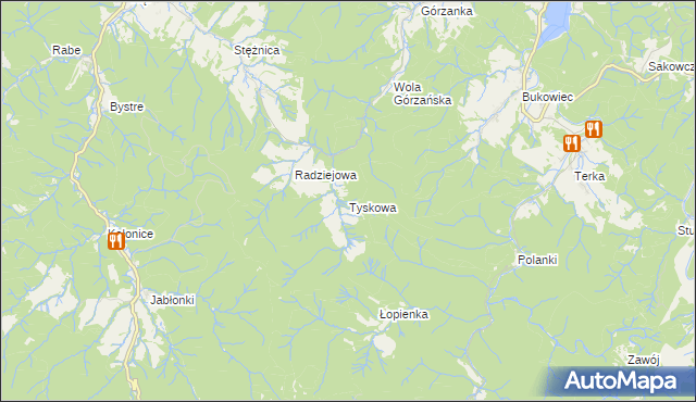 mapa Tyskowa, Tyskowa na mapie Targeo