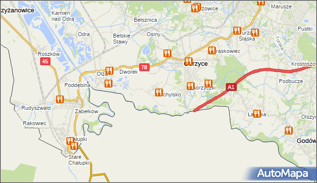 mapa Uchylsko, Uchylsko na mapie Targeo