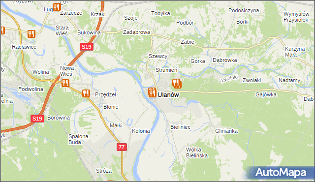 mapa Ulanów powiat niżański, Ulanów powiat niżański na mapie Targeo