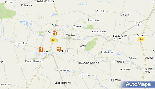 mapa Ułomie, Ułomie na mapie Targeo