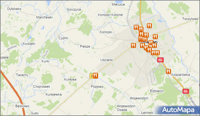 mapa Uścianki gmina Grajewo, Uścianki gmina Grajewo na mapie Targeo