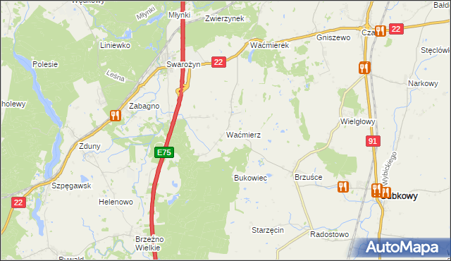 mapa Waćmierz, Waćmierz na mapie Targeo