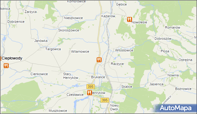 mapa Wadochowice, Wadochowice na mapie Targeo