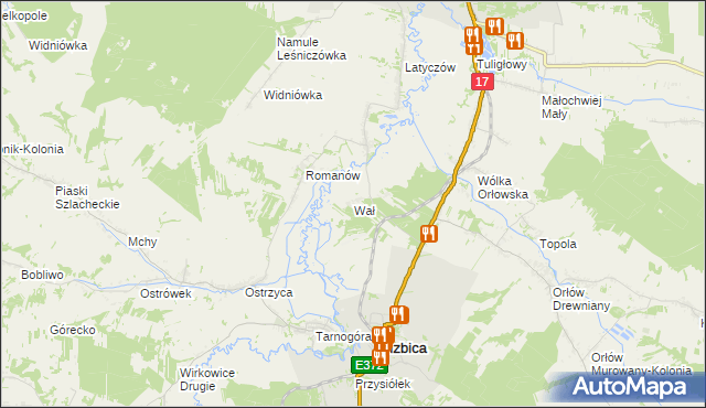 mapa Wał gmina Izbica, Wał gmina Izbica na mapie Targeo