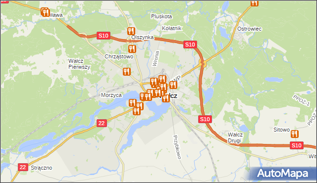 mapa Wałcz, Wałcz na mapie Targeo