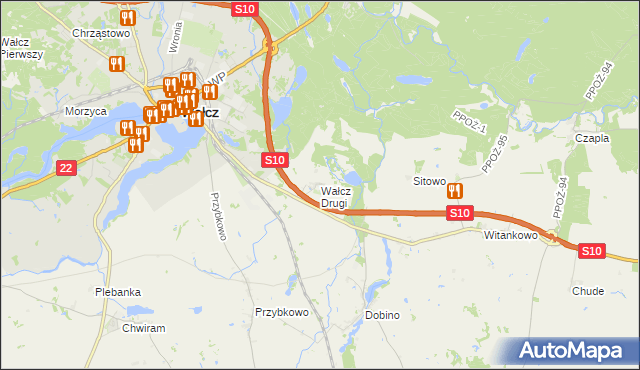 mapa Wałcz Drugi, Wałcz Drugi na mapie Targeo